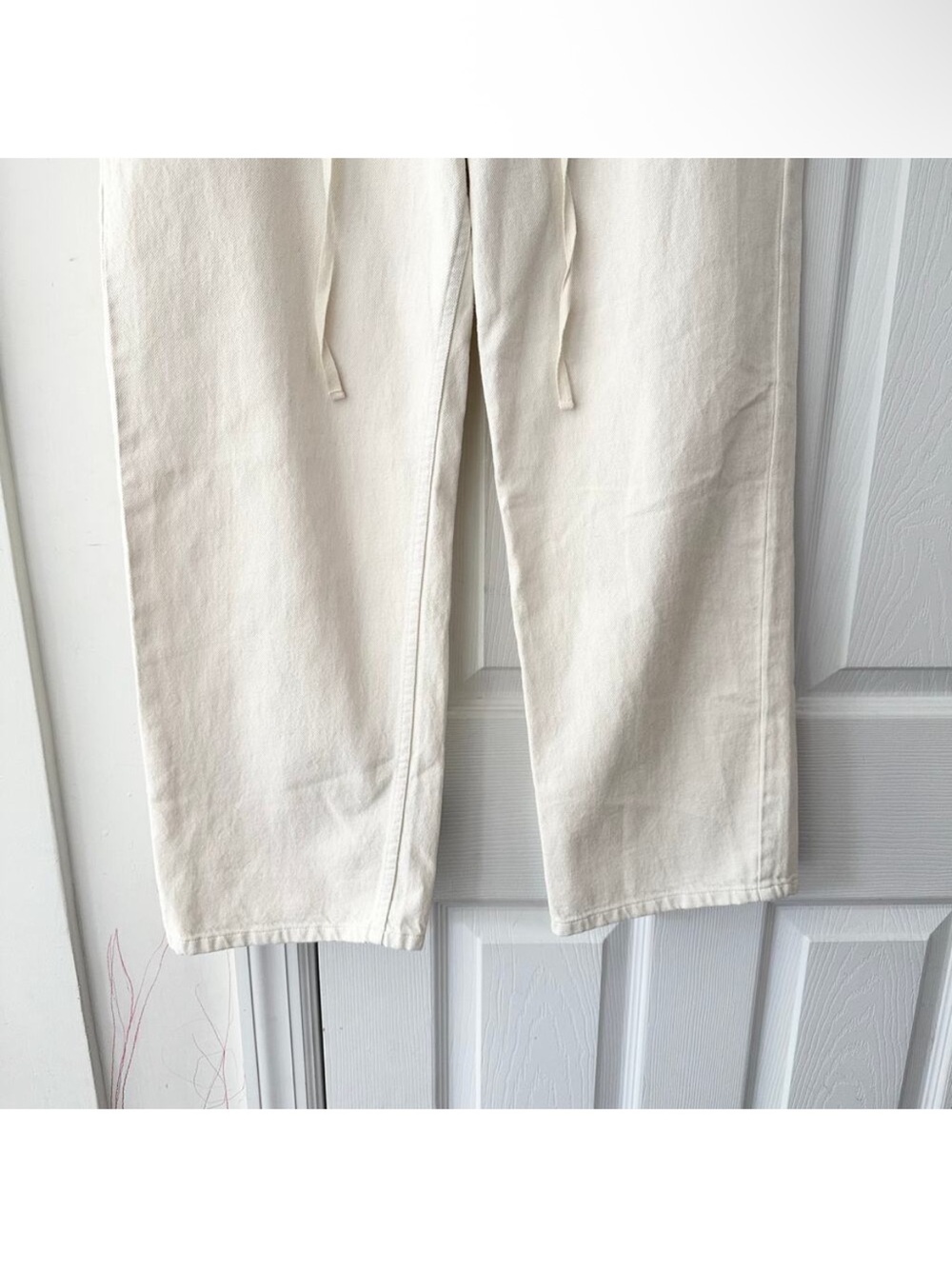 The Great. The Shipmate Canvas Pant Size 1/Small Cream Straight Leg High-Rise - Picture 3 of 10